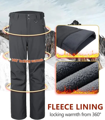 Miniatura 6 de 33,000ft Pantalones de esquí de invierno para hombre, con forro polar, cálidos, impermeables, aislados para snowboard, trabajo al aire libre