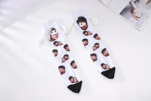 Miniatura 4 de Yopicks Calcetines personalizados tomados de la mano con foto, calcetines personalizados con manos, calcetines divertidos regalos para novio