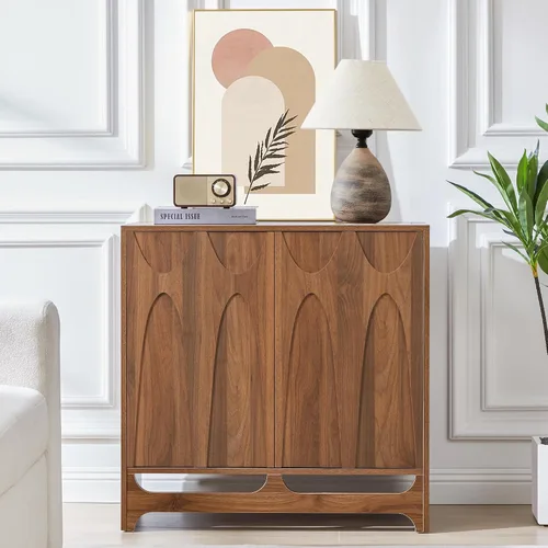 Miniatura 11 de Bifins Aparador buffet con almacenamiento, gabinete de almacenamiento moderno de mediados de siglo de 31.5 pulgadas con estante ajustable y 2