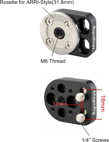 Miniatura 3 de Adaptador de roseta con rosca M6 Roseta Montaje Aplicable para ARRI Estándar, para jaula de cámara, mango rosetón, mango lateral de madera