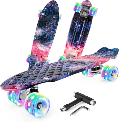 BELEEV Patinetas de 22 pulgadas para niños, patineta cruiser para principiantes, niños, niñas, adolescentes y adultos, patinetas mini clásicas