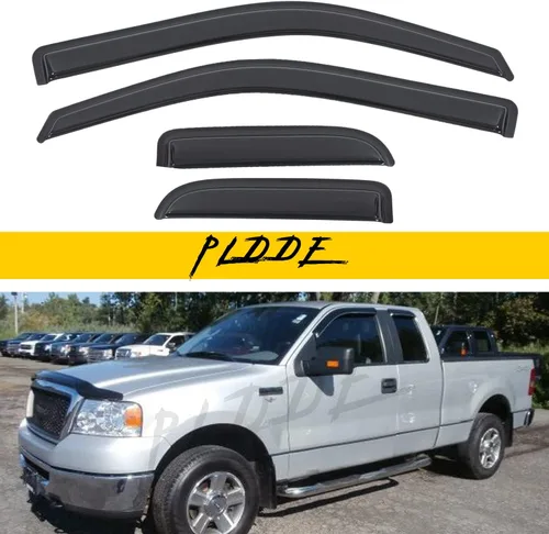 Miniatura 27 de 4 viseras adhesivas para ventana de ventilación de montaje exterior, para humo, sol, lluvia, compatibles con 15-23 F150 Crew Cab (Supercrew Cab)