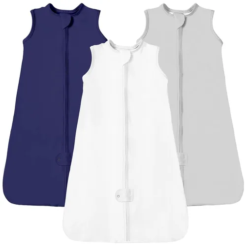 Miniatura 46 de TotAha Saco de dormir para bebés de 6 a 12 meses, paquete de 3, saco de dormir transpirable para bebé, niña, niño, manta usable con cremallera Azul