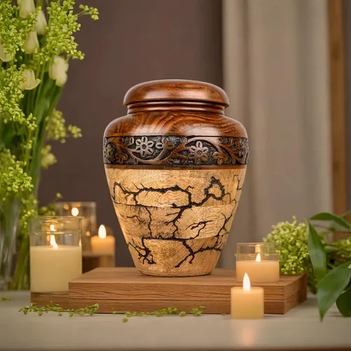 Miniatura 7 de Urna de Cremación para Cenizas Humanas Adultas Masculinas o Femeninas, Urna de Madera, Memorial Tallado a Mano, Urna Adulta Grande, Urna