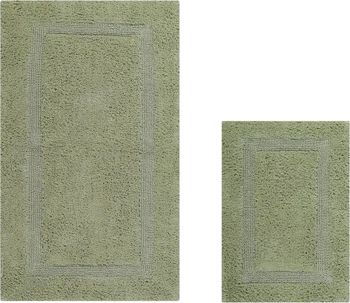 Miniatura 65 de Better Trends Alfombra de Inodoro en Forma de U Cubierta de Asiento de Inodoro de Lujo 100% Algodón Absorbente de Agua, Cubierta de Tapa Reversible