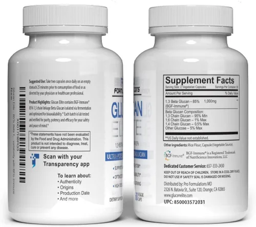 Miniatura 4 de Glucan Elite – 85% Beta 1,3D Glucano 500mg – 60 vcaps – Beta Glucano de ultra potencia – Máxima biodisponibilidad con BGF-Inmune – Apoyo al sistema