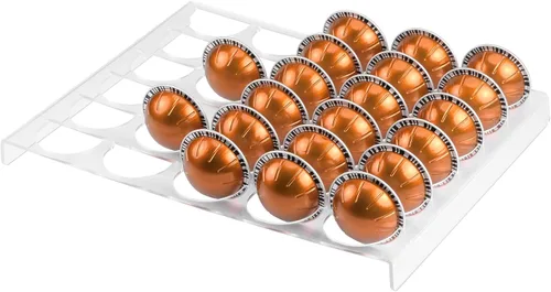 uxcell Bandeja de almacenamiento para cápsulas de café, organizador de cápsulas de café de acrílico, organizador de cajones con capacidad para 30