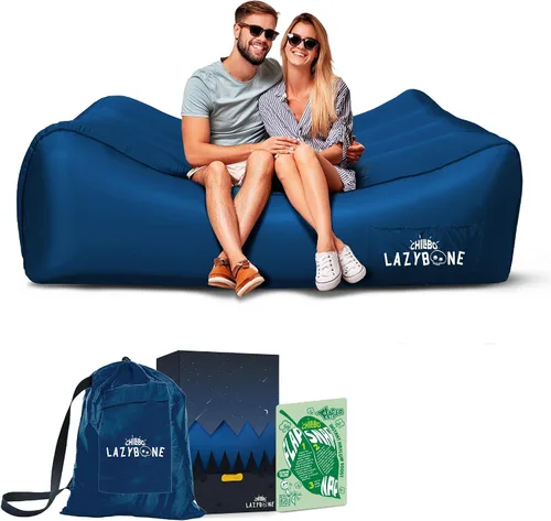 Miniatura 10 de Chillbo Inflatable Couch – Unique Designs - No-Pump Setup, Ripstop Polyester, Stability Pegs, Fun Prints - Portable Air Inflatable Lounger for Hoja