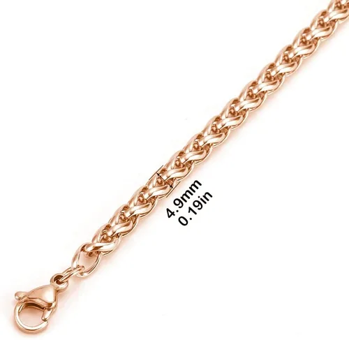 Miniatura 2 de Cadena de pulsera médica - Cadena de trigo de acero inoxidable intercambiable Pulsera de identificación de alerta médica