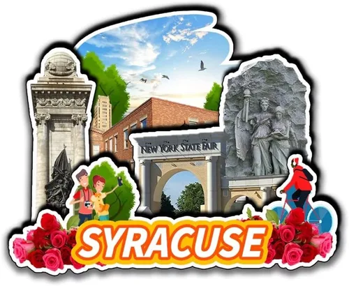 Syracuse New York USA - Imanes para refrigerador 3D, productos de madera resistentes a la fricción, recuerdos de viaje, decoración del hogar y la