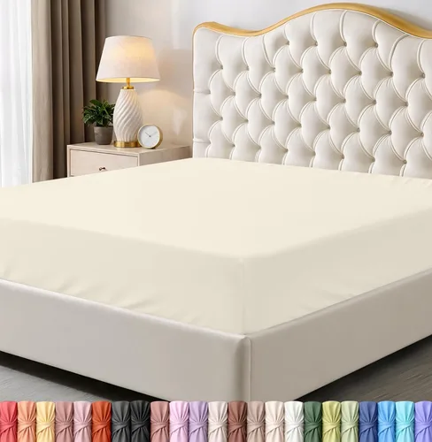 Miniatura 42 de Utopia Bedding Sábana Bajera Completa Ajustada - Sábana de Fondo - Bolsillo Profundo - Microfibra Suave - Resistente al Encogimiento y la Azul Spa