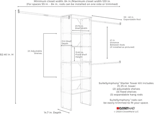 Miniatura 13 de Cubículo ClosetMaid SuiteSymphony de 25 x 6 pulgadas