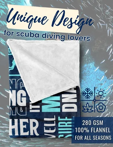 Miniatura 2 de Huglanket Regalos de buceo para hombres, mujeres, buceadores, manta para amigos, entrenadores o estudiantes para Navidad, 50 x 65 pulgadas