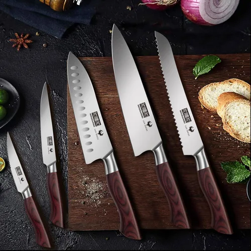 Miniatura 7 de HOSHANHO Juego de cuchillos de cocina con bloque de 18 piezas, juego de cuchillos de chef de acero inoxidable de carbono alto súper afilados, juego