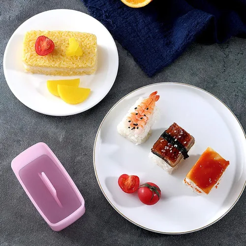 Miniatura 5 de Molde de spam para musubi, 4 piezas, kit para hacer musubi, cortador de spam, prensa de musubi, sushi, arroz, onigiri, cortador de huevos para 4