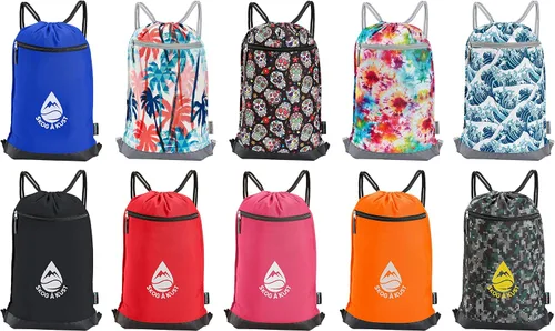 Miniatura 6 de Skog Å Kust GymSak - Bolsa de cincha con cordón 2 en 1 con bolsa seca impermeable extraíble