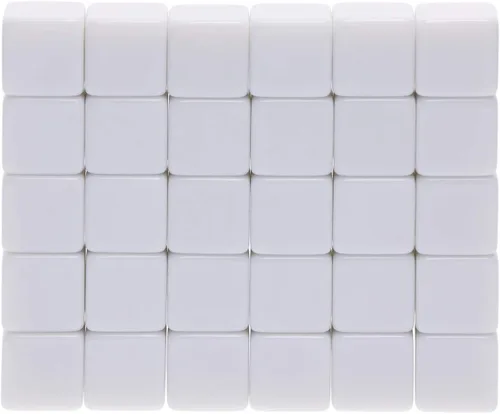 Miniatura 5 de Shapenty Cubos de dados de acrílico blanco de 0.63 pulgadas para juegos de mesa, calcomanías de bricolaje, recuerdo de fiesta, rompecabezas