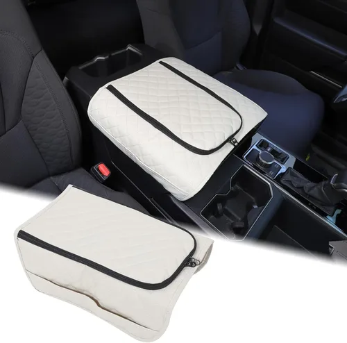 Funda para reposabrazos de consola central compatible con Toyota Tundra 2022+ Sequoia 2023+ de cuero para consola media, almohadilla de tapa,