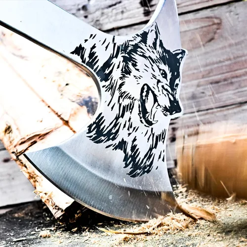 Miniatura 4 de Camping Hatchet Overall 8.5in w/4in Blade, Compact Camp Axe Stainless Steel Blade and Comfortable Wooden Grip, Outdoor Hunting Survival Hiking
