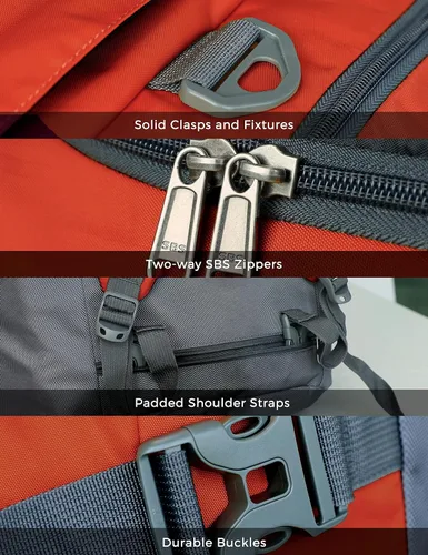 Miniatura 5 de Ubon Bolsa de lona grande para fines de semana con compartimentos para zapatos, mochila deportiva de 4 vías para gimnasio con correas acolchadas