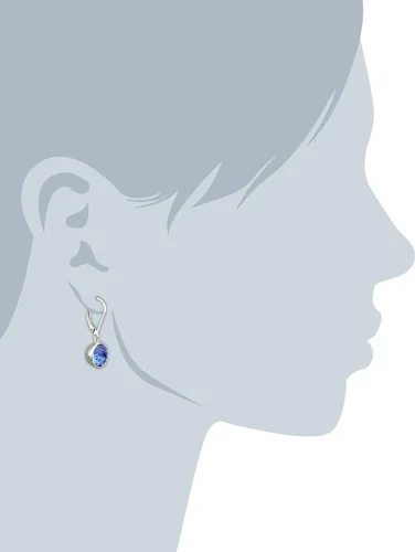 Miniatura 2 de Tienda Collection Sterling Silver Pink Round Leverback Dangle Earrings