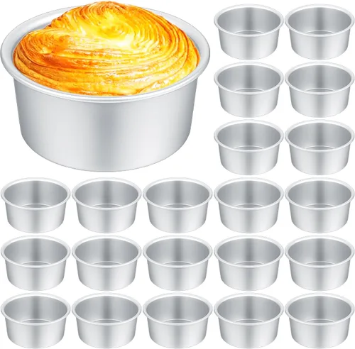 Gerrii 35 moldes para pasteles de 4 pulgadas, antiadherentes, de aluminio, pequeños moldes redondos para hornear pasteles, para queso, pizza,