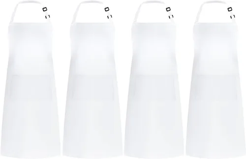 Miniatura 8 de Syntus 4 Pack Adjustable Bib Apron with 2 Pockets Cooking Kitchen Aprons for Women Men Chef