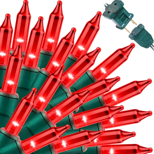 Miniatura 15 de LAMPHOME Cadena de luces navideñas, juego de 100 mini luces incandescentes para uso en interiores y exteriores (Amarillo)