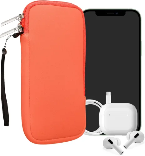 Miniatura 36 de kwmobile Funda universal para teléfono tamaño XS - 3,5/4 pulgadas - Funda de neopreno para teléfono inteligente con cremallera - Funda impermeable