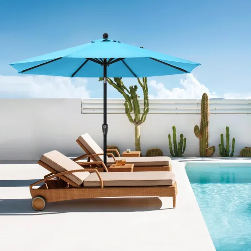 Miniatura 7 de ABCCANOPY Sombrilla de patio al aire libre de 7.5 pies, sombrilla de mesa con protección UV con manivela para una fácil instalación, adecuada