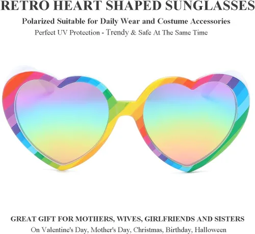 Miniatura 2 de Gleyemor Gafas de sol polarizadas en forma de corazón para mujer, gafas de moda, accesorios de moda