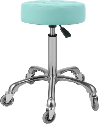 Miniatura 13 de Kaleurrier Taburete giratorio ajustable – Taburetes de peluquería resistentes – Taburetes hidráulicos de trabajo con ruedas para peluquería, salón