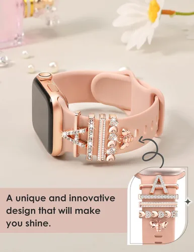 Miniatura 4 de 13 Pack de dijes para reloj Compatible con correas de Apple Watch/Samsung Galaxy/Google Pixel/Fitbit Versa/Sense, bucles de metal para iWatch Series