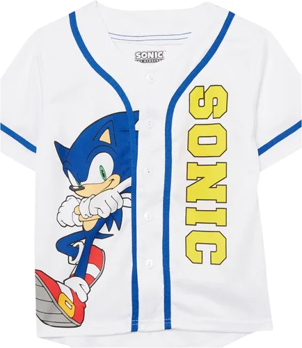 Miniatura 3 de Sega Sonic The Hedehog, Tails & Knuckles - Camiseta de béisbol clásica de malla con botones
