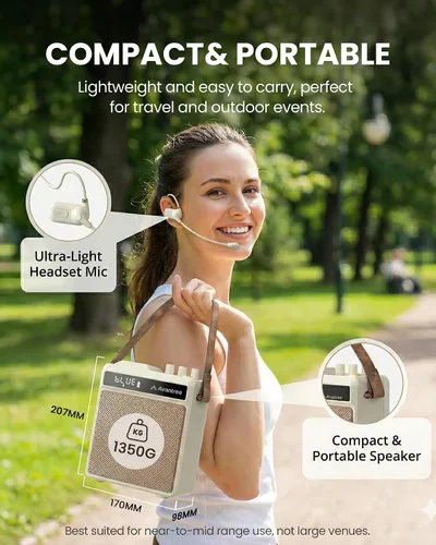 Miniatura 9 de Avantree VoxAmp Duo - Juego de micrófono y altavoz inalámbrico portátil para aula, eventos pequeños y fiestas, grabación y reproducción USB, voz