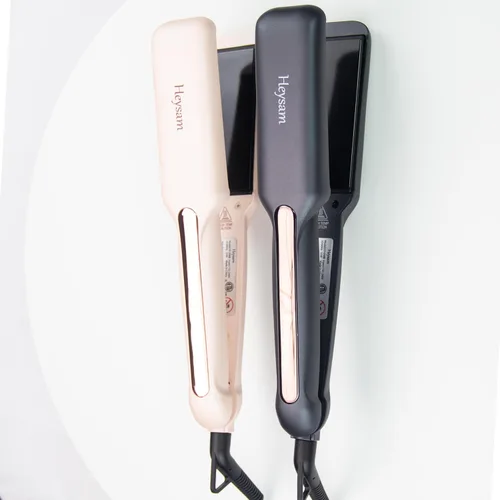Miniatura 6 de Heysam Plancha de pelo y rizador 2 en 1, plancha de pelo portátil de doble voltaje, plancha plana de cerámica de titanio de 1.6 pulgadas