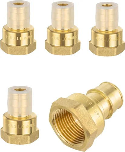 Miniatura 10 de Paquete de 2 accesorios de latón de expansión EFIELD Pex A de 1/2 x 1/2 pulgadas, codo hembra NPT para conexión de tubo Pex-A, ASTM F1960