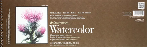 Miniatura 8 de Strathmore - Block de 12 hojas No. 140 para acuarela, con arillo metálico (440-4) STR-440-4