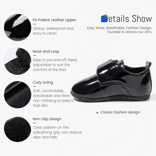 Miniatura 5 de Sonsage Zapatos Oxford para bebés y niñas, mocasines de piel sintética, antideslizantes, unisex, clásicos, suela suave, recién nacido, caminar