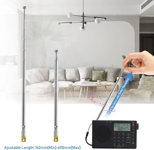 Miniatura 6 de Bingfu Antena telescópica de 25.6 in AM FM de 25.6 in, repuesto de antena de radio portátil (paquete de 2) compatible con radio portátil