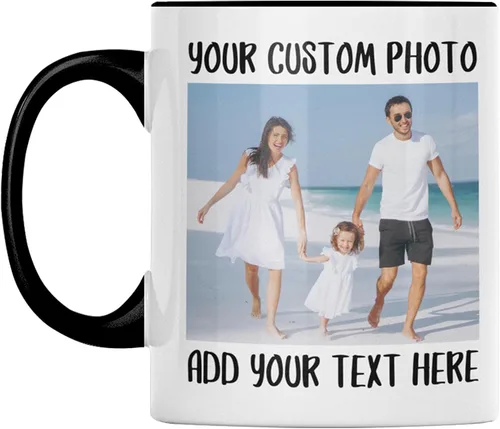 Taza de café personalizada, taza con foto personalizada con imagen o texto, taza personalizable de cerámica, regalo de Navidad, cumpleaños, día de