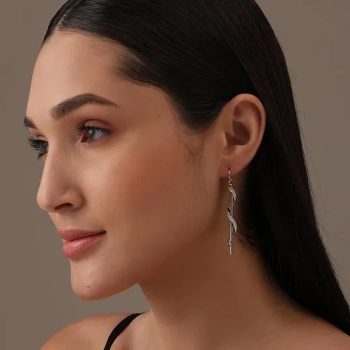 Miniatura 2 de Charmsy - Aretes colgantes de plata de ley 925 con nudo infinito para mujer
