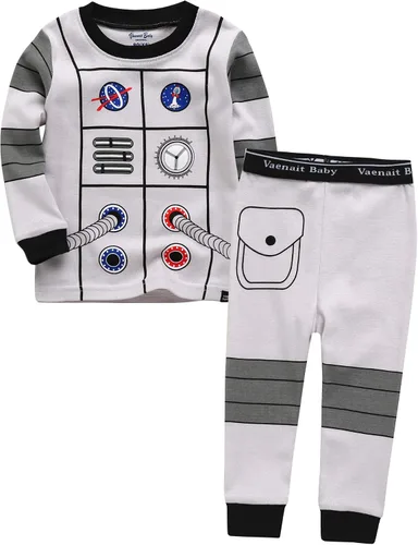 VAENAIT BABY Toddler Kids Boys Girls 100% Cotton Jaws Truck Dino Snug fit Sleepwear Pajama Pjs Set