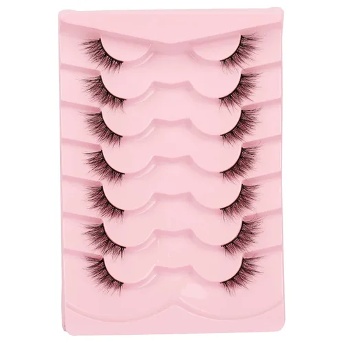 Miniatura 16 de Pestañas de ojo de gato, pestañas postizas de aspecto natural wispy, pestañas de banda transparente con aspecto de extensión de ojo de zorro
