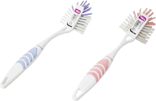 Uniware Cepillo de limpieza para fregadero y platos con agarre antideslizante, 11.5 pulgadas (2 colores) (rosa)