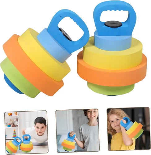 Miniatura 9 de 1 par de mancuernas de agua, equipo de gimnasio, jardín de infantes, mancuernas ajustables, equipo de entrenamiento, mancuernas de plástico