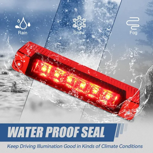 Miniatura 6 de Auto Dynasty Luz de Freno LED Trasera de Montaje Alto 3ra Tercera Cola Lámpara de Parada Compatible con Chevy Express GMC Savana 1500 2500 3500 Rojo