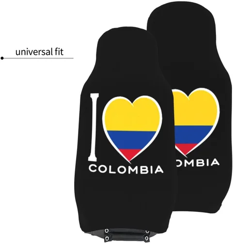 Miniatura 4 de I Love Colombia - Juego completo de 2 fundas universales para asientos delanteros, se adapta a la mayoría de automóviles, SUV y camiones