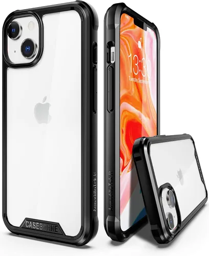 CaseBorne R - Funda compatible con iPhone 14 / iPhone 13, transparente a prueba de golpes, grado militar, probada en caídas de 12 pies, marco de