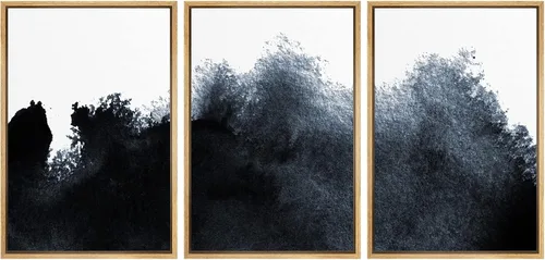Miniatura 83 de NWT Lienzo enmarcado para pared, juego de arte en acuarela pastel, bosque de montaña oscura, naturaleza silvestre, ilustraciones de arte moderno
